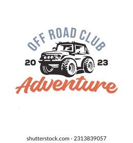 vintage logo car off road template illustration