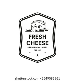 Vintage-Logo Käsestück, Vektorgrafik