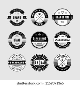 Vintage Logo And Circular Badges Set 1. Perfect For Identity, Logo, Insignia Or Badge Design With Retro Vintage Looks. It Is Also Good For Print Design Such Clothing Line, Merchandise Etc.