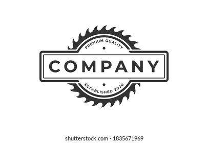 vintage logo circular saw emblem silhouette