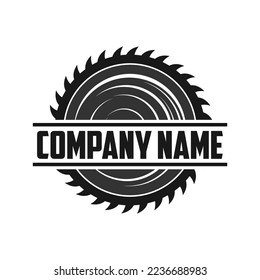 Vintage Logo Rundsäge Emblem Silhouette