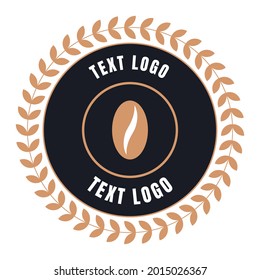 vintage logo with a classic color theme of coffee beans and brown circular rice