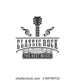 Vintage Logo For Classic Rock Music With A Charming, Old Look