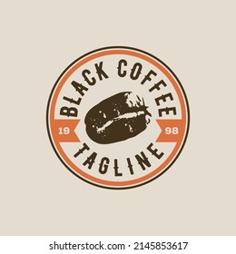 vintage logo coffee bean icon vector illustration template