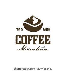 vintage logo coffee mountain template illustration