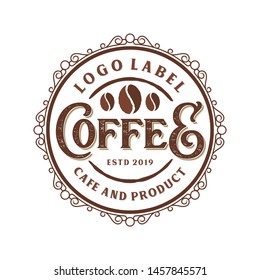 Vintage logo for coffee product or cafe shop