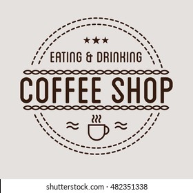 Vintage logo. Coffee shop template. Restaurant label. Graphic design element for business: cafe, bar, pub. Vector Illustration isolated on background.