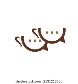 vintage logo coffee talk chat vector template illustration