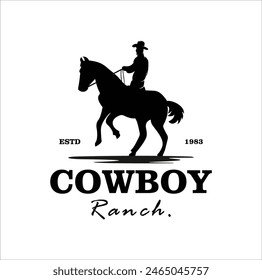 vintage logo cowboy vector template illustration