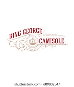 Vintage logo with Crown and Flourishes