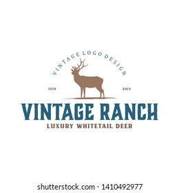 Vintage logo for deer farms and hunting