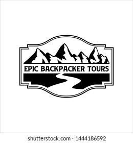 vintage logo design for backpacker