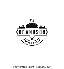 Vintage logo design for bakery and bread shop