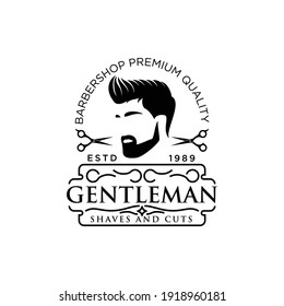 diseño de logotipo vintage para barbershop de negocios,plantilla de vector de peinado