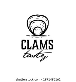 vintage logo design for clams seafood