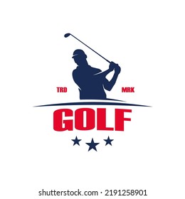 vintage logo design golf sport template illustration