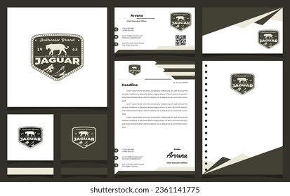 vintage logo design with jaguar concept idea