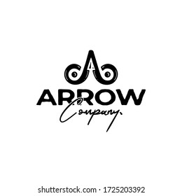 Vintage Logo Design Professional Of Monogram Initials Letter A Or DAB Classic, Old, Retro Style. Arrow, Arrowhead, Cursor Symbol Vector