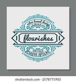 Vintage Logo Design, Retro Badge, Classic Emblem for Branding