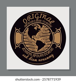 Vintage Logo Design, Retro Badge, Classic Emblem for Branding