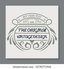 Vintage Logo Design, Retro Badge, Classic Emblem for Branding