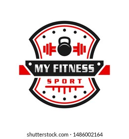Vintage logo design or retro sports and fitness shield