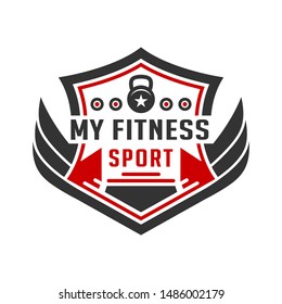 Vintage logo design or retro sports and fitness shield