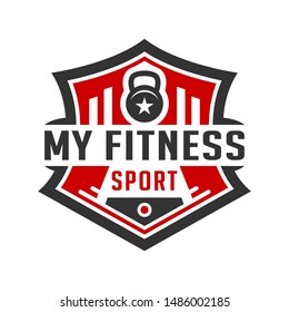 Vintage logo design or retro sports and fitness shield