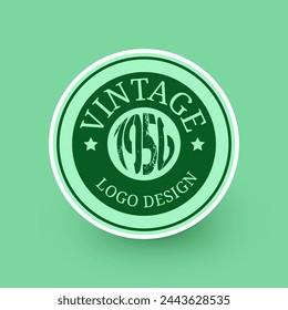 Vintage logo design with round and simple style