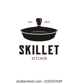 Vintage Logo Design Skillet Cast Iron For Classic Restaurant