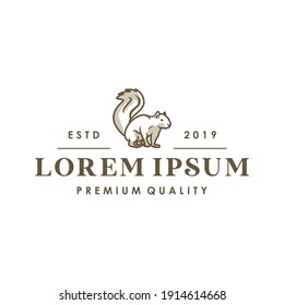 
Vintage logo design with squirrel line art