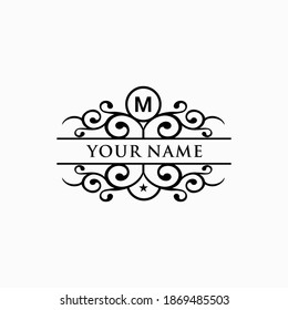Vintage Logo Design-Vorlage. Monogramm mit Schmuckdesign-Vorlage für die Marke