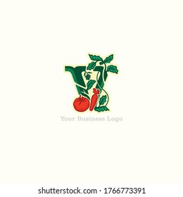 vintage logo design with vegetables. Design logo inspiration for your business	
