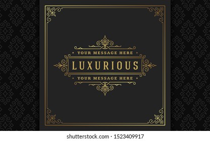 Vintage logo elegant flourishes line art graceful ornaments victorian style vector template design. Classic calligraphic luxury crest royal heraldic boutique, hotel or restaurant sign and ornate frame