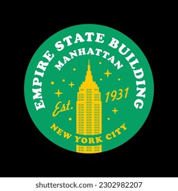 Vintage logo Empire State Building logo concept on white background from Architecture and Travel collection. Suitable for use on web apps, mobile apps and print media.