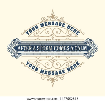 Vintage logo with floral elements
