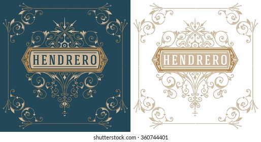 Vintage logo and frame template