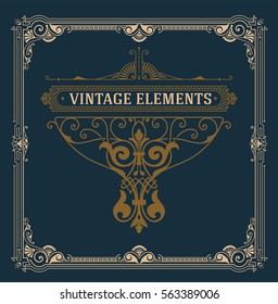Vintage logo and frame template