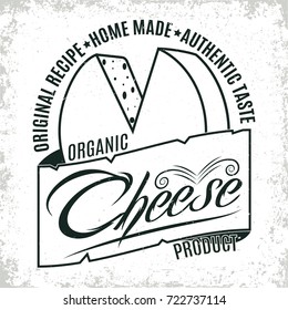 Vintage logo graphic design, print stamp, cheesemaker typography emblem, Creative design, Vector