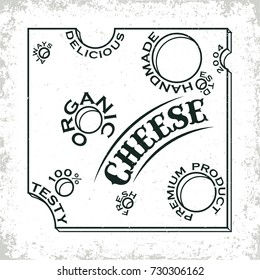 Vintage logo graphic design, print stamp, cheesemaker typography emblem, Creative design, Vector