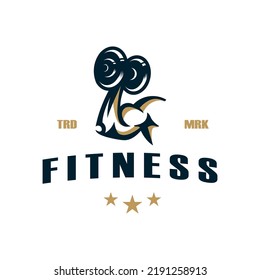 vintage logo gym fitness template illustration