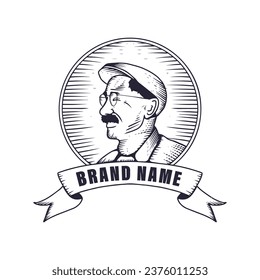 vintage logo hand draw vector 