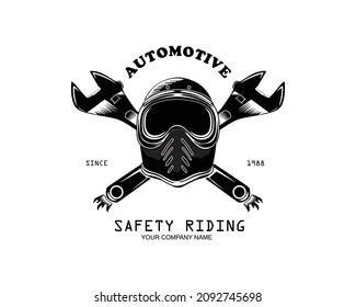 Vintage logo helmet and wrench