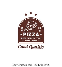vintage logo hipster Vector minimalis pizza for food and cafe