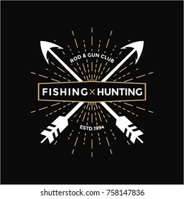 vintage logo hunting fishing labels badges