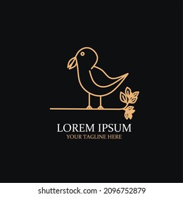 Vintage Logo illustration design, minimalist beautiful bird, stunning and simple.