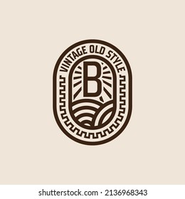 Vintage logo illustration with letter B design template, Vintage Luxury Banner Template Design.