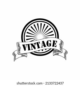 vintage logo illustration for t-shirt print or poster. Vector illustration.