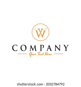 Vintage logo initial of W and T or V