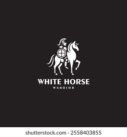 Vintage Logo of Knight on Horse with Shield and Lance